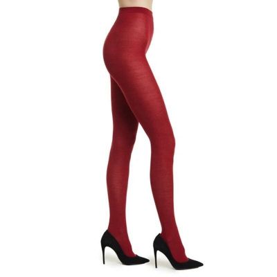 Wolford Merino Tights Virgin Wool Blend Soft Cherry Red XS